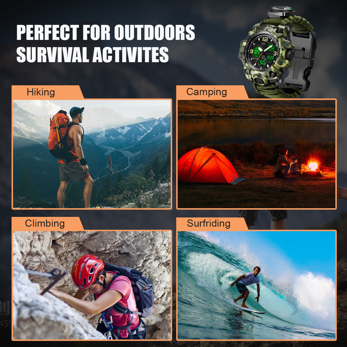 Waterproof Dual Display Electronic Tactical Watch 15 Waterproof Dual Display Electronic Tactical Watch