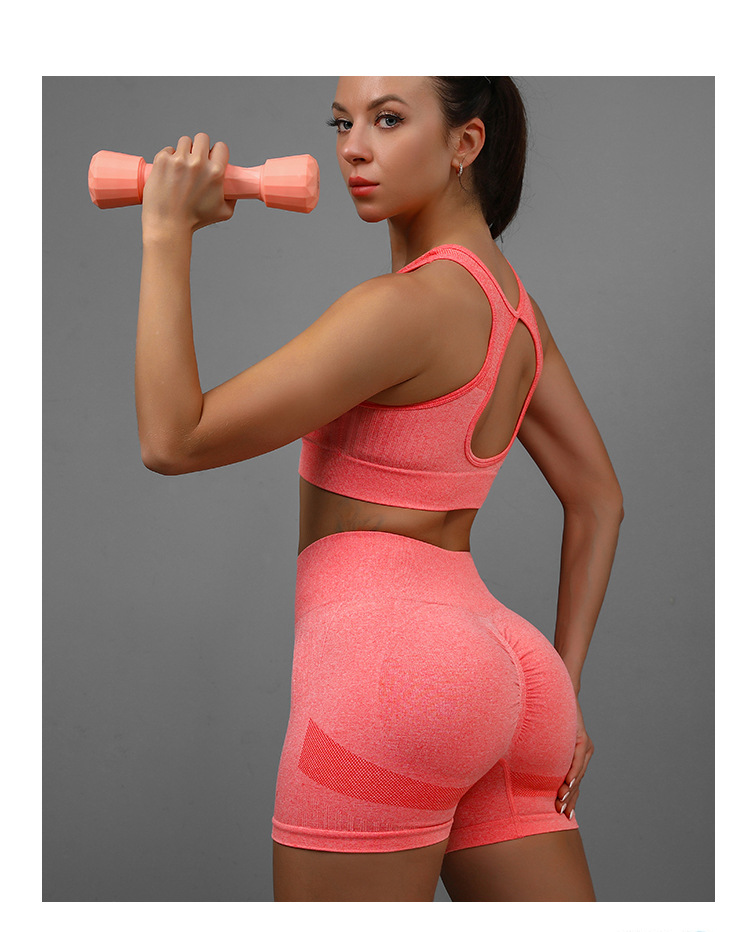 2pcs Sports Fitness Yoga Suit Breathable Hip-lifting Shorts And Hollow Out Back Bra Womens Clothing 50 2pcs Sports Fitness Yoga Suit Breathable Hip-lifting Shorts And Hollow Out Back Bra Womens Clothing