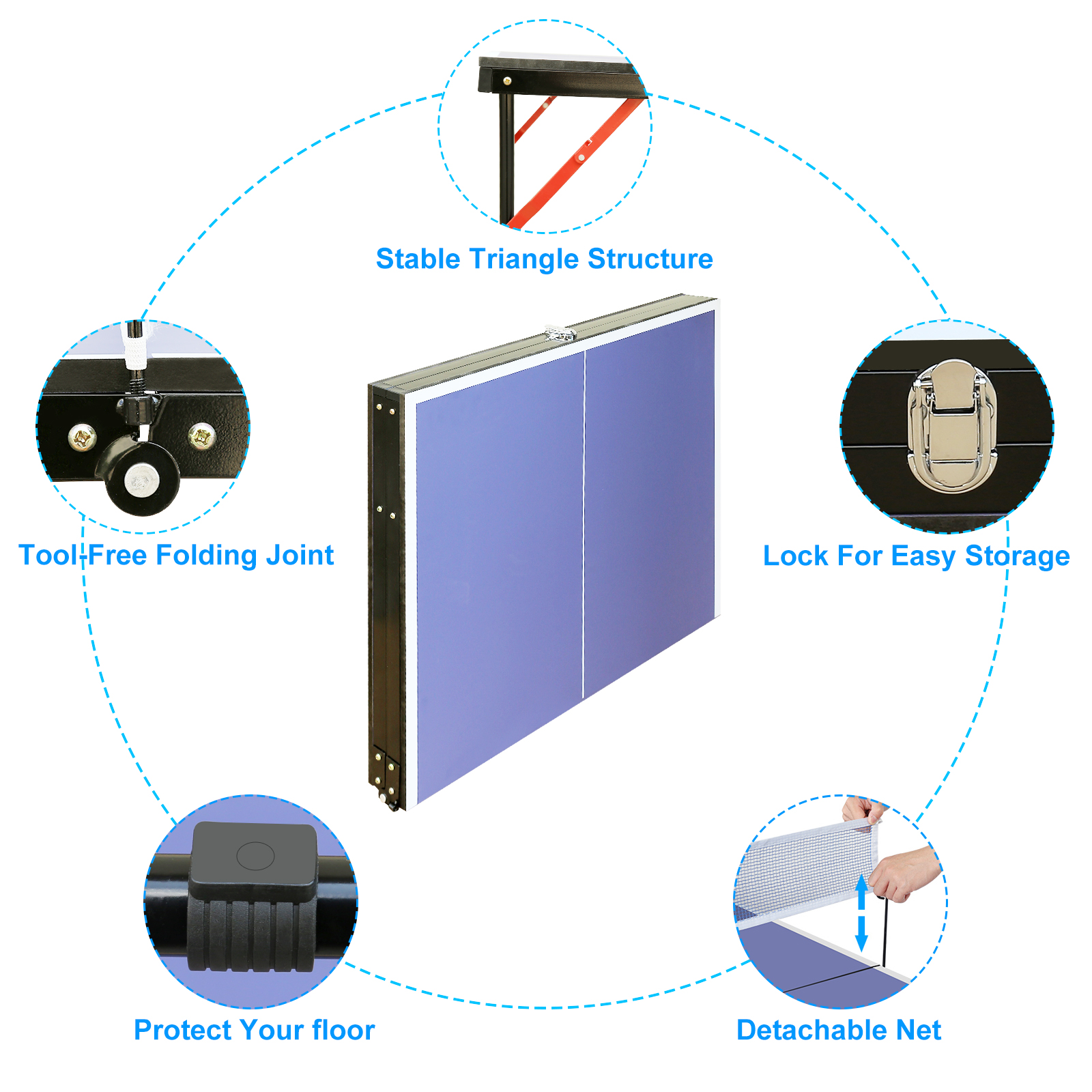Folding Portable Table Tennis Table Set 9 Folding Portable Table Tennis Table Set