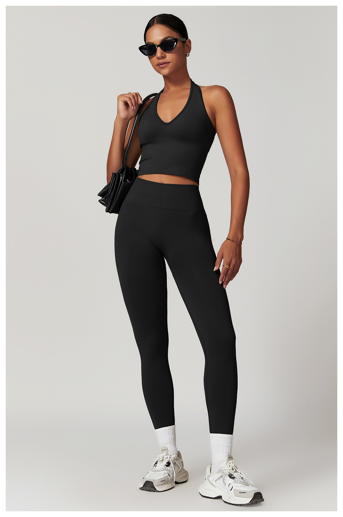Women's Halter Cropped Top Beauty Back Yoga Bra Seamless Fitness Sports Vest 92 Women's Halter Cropped Top Beauty Back Yoga Bra Seamless Fitness Sports Vest