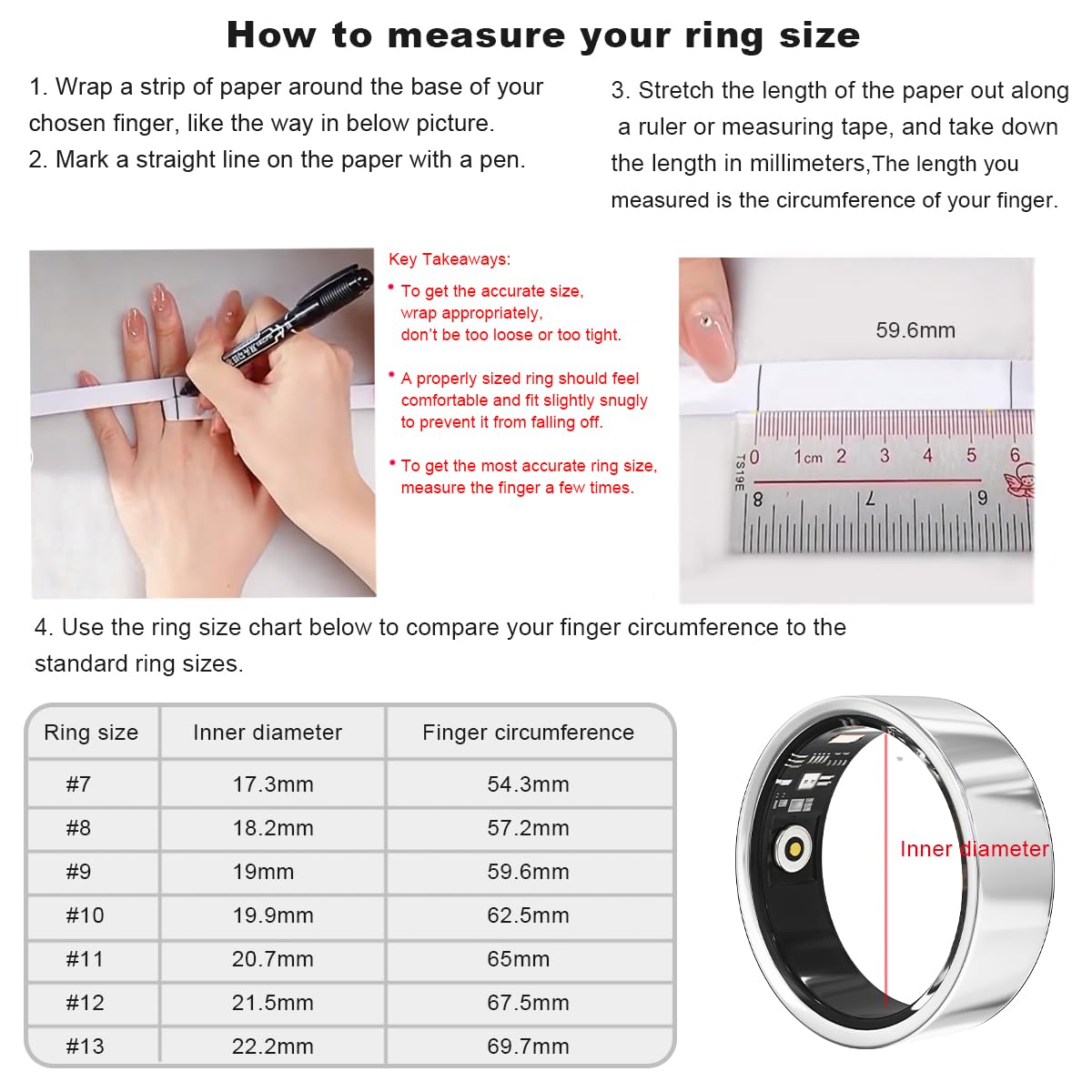 Health Smart Ring, Fitness Tracker, With Heart Rate, Blood Oxygen, Heart Rate Variability, Sleep Monitoring, Step Count, IP68 Compatible With IPhone And Android, No Subscription Fee Required 15 Health Smart Ring, Fitness Tracker, With Heart Rate, Blood Oxygen, Heart Rate Variability, Sleep Monitoring, Step Count, IP68 Compatible With IPhone And Android, No Subscription Fee Required