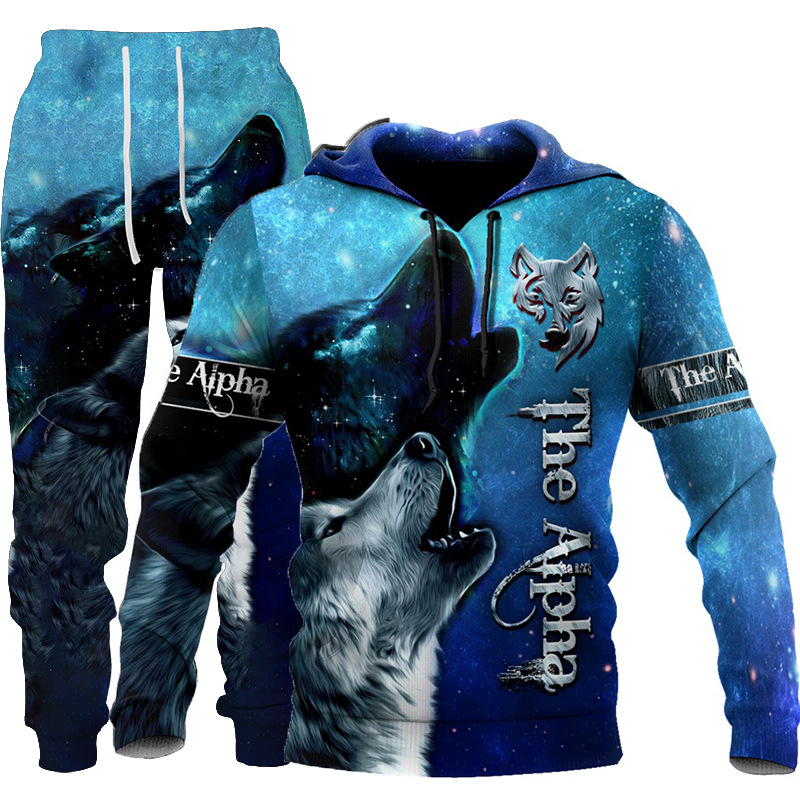 3D Wolf Print Tracksuit Men Sportswear Hooded Sweatsuit Two Piece Outdoors Running Fitness Mens Clothing Jogging Set 21 3D Wolf Print Tracksuit Men Sportswear Hooded Sweatsuit Two Piece Outdoors Running Fitness Mens Clothing Jogging Set
