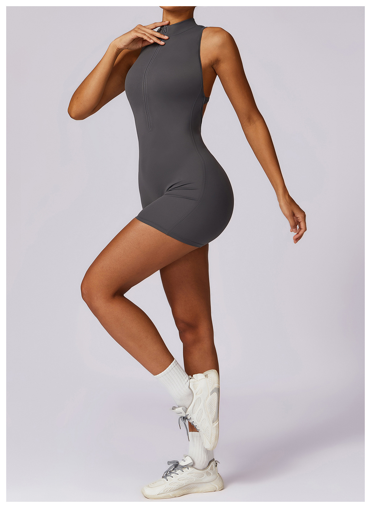 Fitness Yoga Jumpsuit With Zipper Summer Backless Shorts Jumpsuit Bodysuit For Women Clothing 74 Fitness Yoga Jumpsuit With Zipper Summer Backless Shorts Jumpsuit Bodysuit For Women Clothing