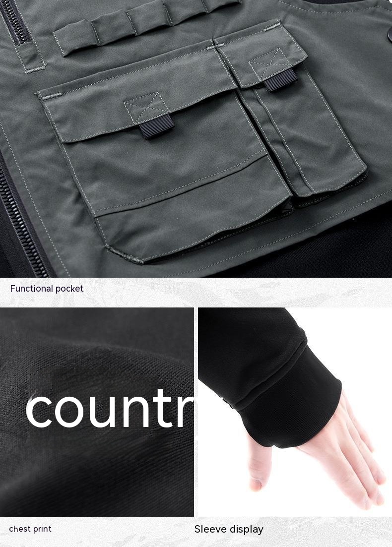 Mechanical Style Long Sleeve T-Shirt – Black False Two-Piece Tactical Top 35 Mechanical Style Long Sleeve T-Shirt – Black False Two-Piece Tactical Top