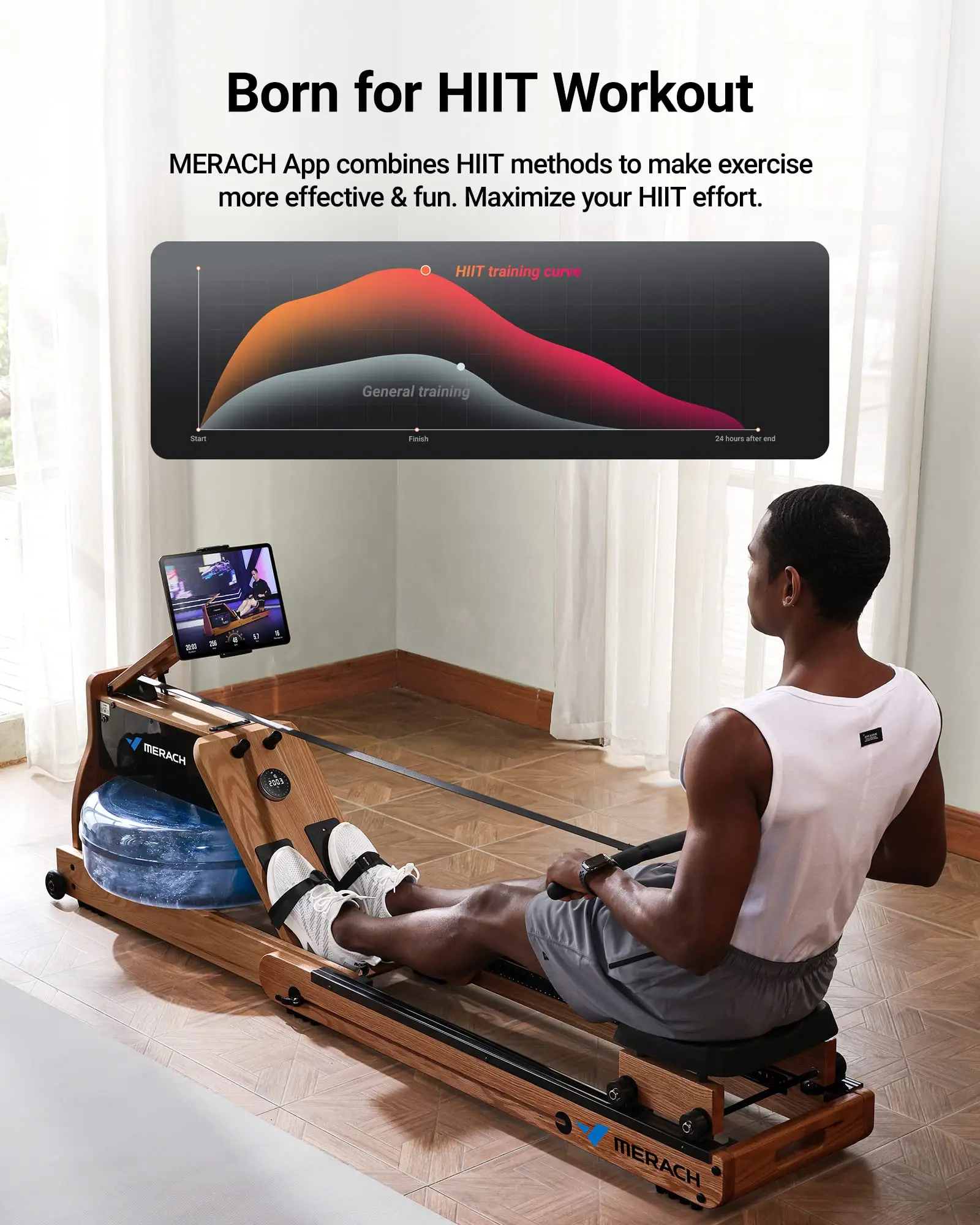 Foldable Wooden Water Rowing Machine – Electromagnetic Resistance with MERACH Go App & Lifetime Membership 15 Foldable Wooden Water Rowing Machine – Electromagnetic Resistance with MERACH Go App & Lifetime Membership
