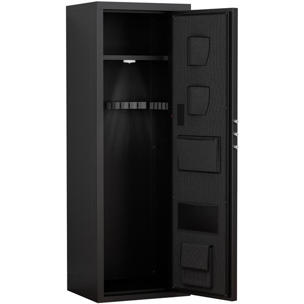 Heavy, Large 5-8 Guns, Black Gun Cabinet With Electronic PIN Keypad Lock, Unassembled Metal Rifle Safety Cabinet 6 Heavy, Large 5-8 Guns, Black Gun Cabinet With Electronic PIN Keypad Lock, Unassembled Metal Rifle Safety Cabinet