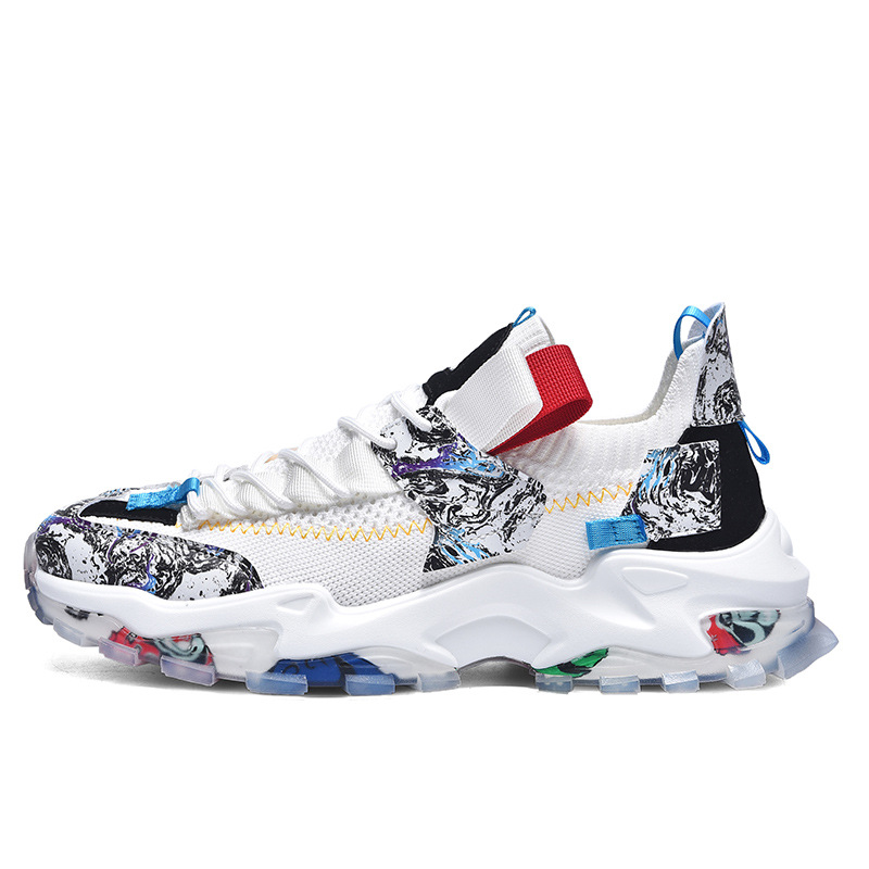 Breathable Fly Woven Mesh Shoes Men's Daddy Shoes Popcorn Running Sneakers 12 Breathable Fly Woven Mesh Shoes Men's Daddy Shoes Popcorn Running Sneakers