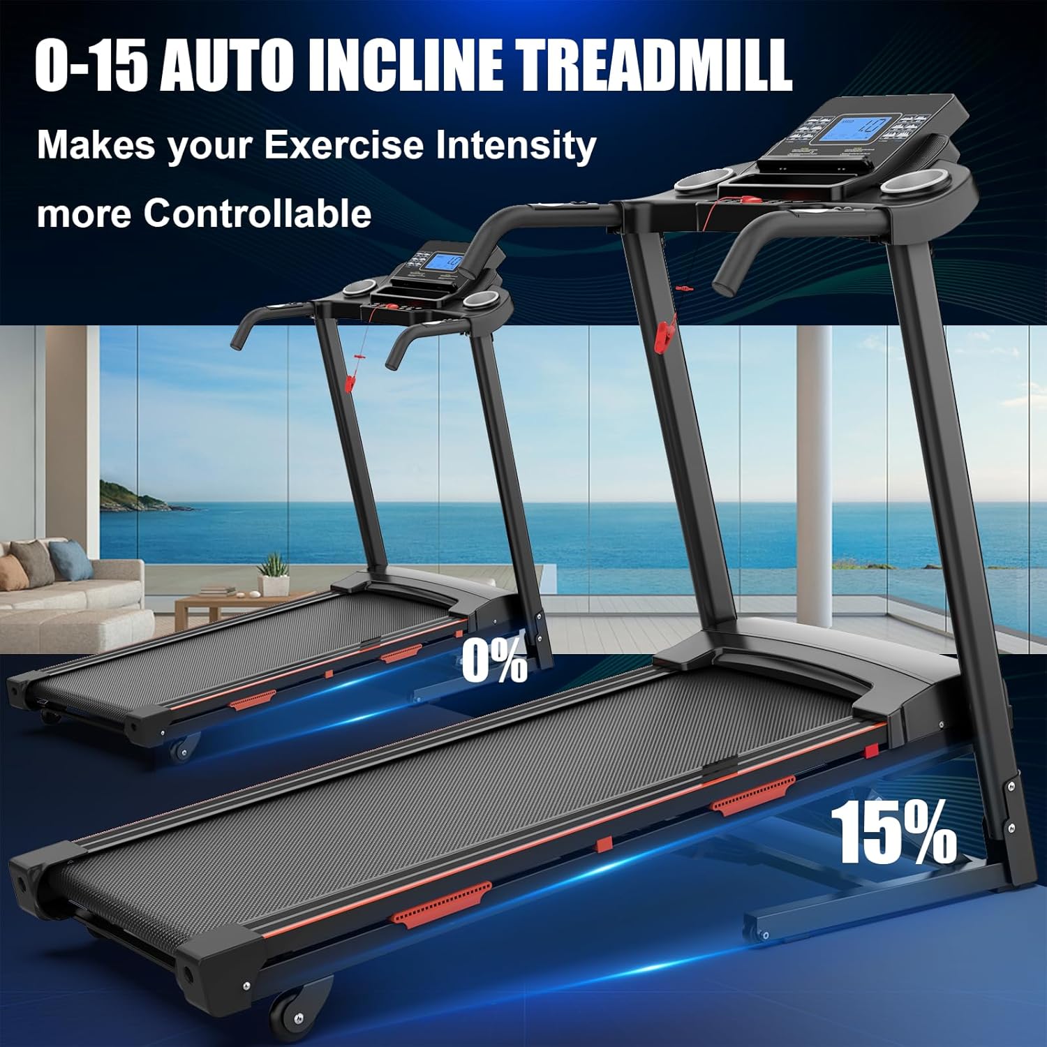 Home Automatic Tilt Treadmill Foldable 400 Lbs Approx. 181.4 Kg Capacity 3.25 Horsepower 17 Home Automatic Tilt Treadmill Foldable 400 Lbs Approx. 181.4 Kg Capacity 3.25 Horsepower