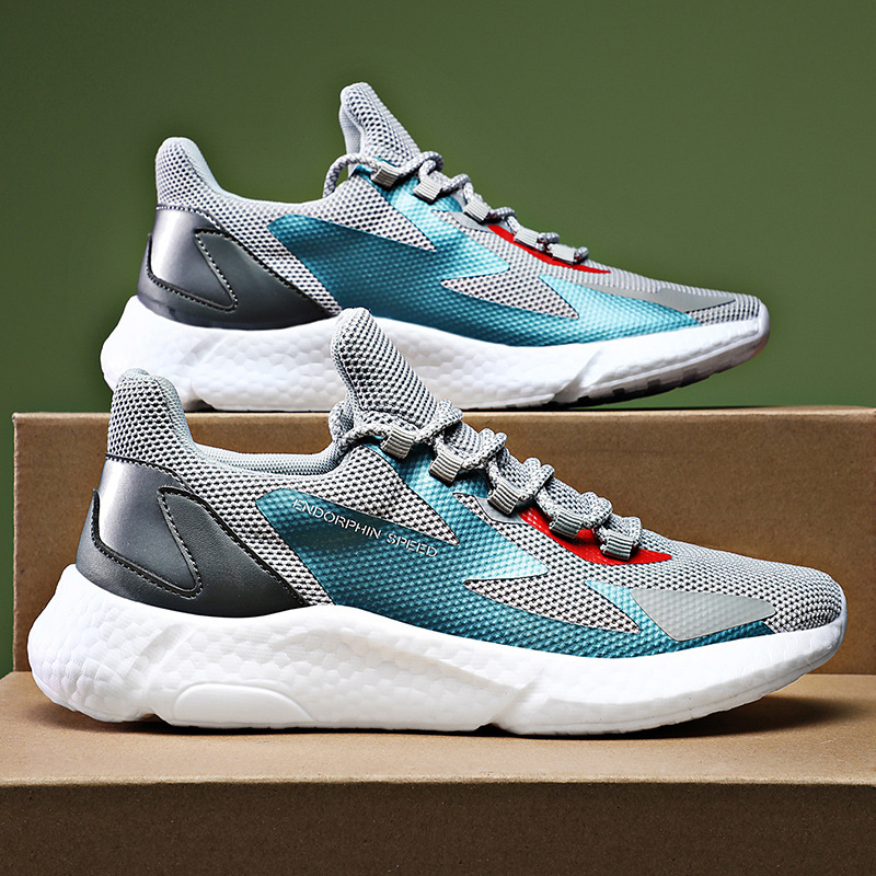 Breathable Flying Woven Sneakers Popcorn Running Shoes Men 10 Breathable Flying Woven Sneakers Popcorn Running Shoes Men