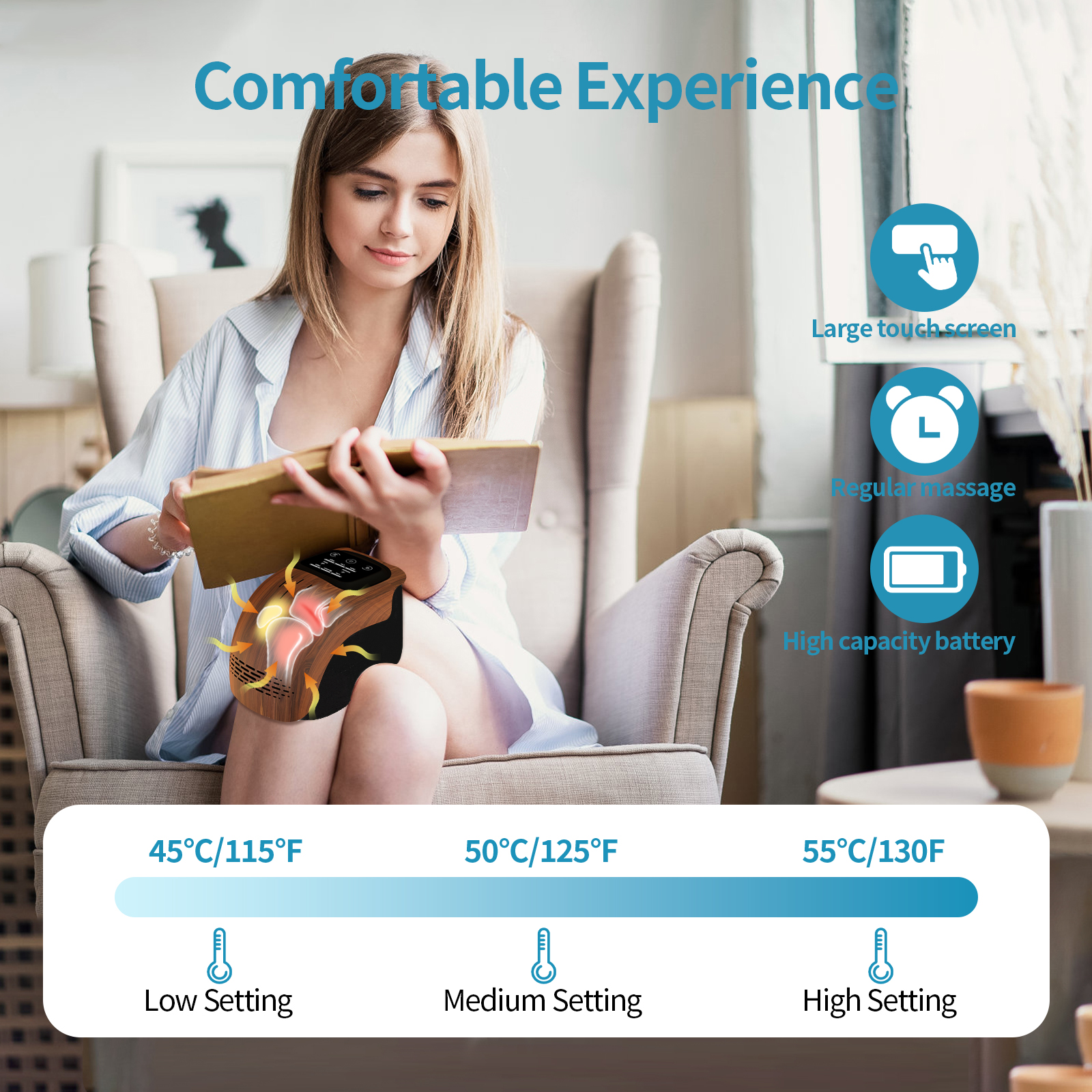 Rechargeable Pain Relief Home Use Electric Intelligent Knee Massager 74 Rechargeable Pain Relief Home Use Electric Intelligent Knee Massager