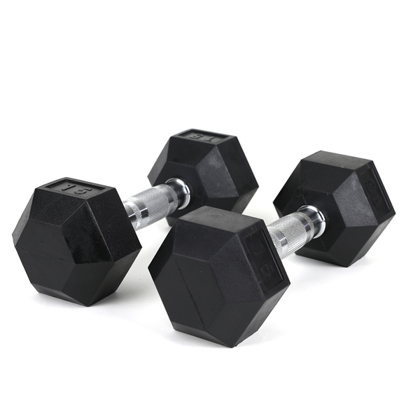 15LB 2 HDRS Rubber Coated Solid Cast Iron Dumbbells 26 15LB 2 HDRS Rubber Coated Solid Cast Iron Dumbbells