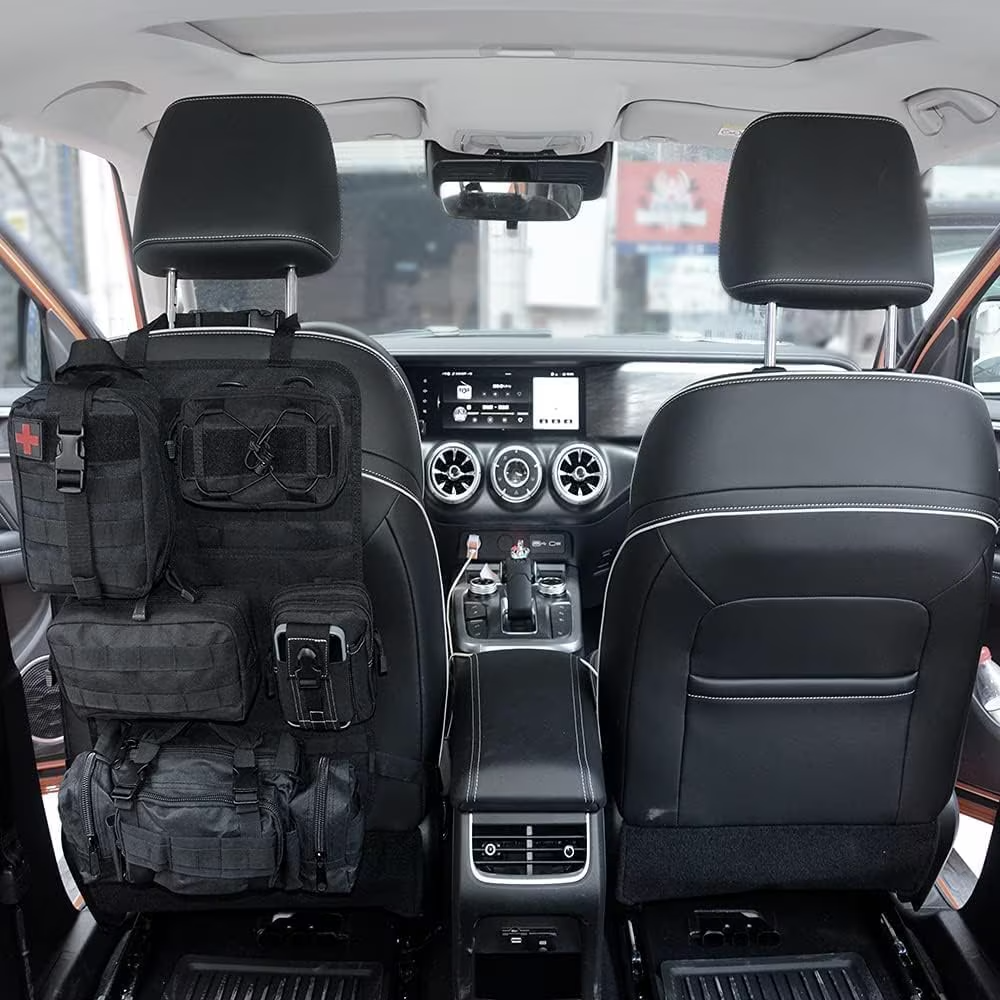 Molle Nylon Tactical Car Seat Organiser Front Seat Back Storage Bag Backrest Protector With 5 Pockets For All Vehicles 27 Molle Nylon Tactical Car Seat Organiser Front Seat Back Storage Bag Backrest Protector With 5 Pockets For All Vehicles