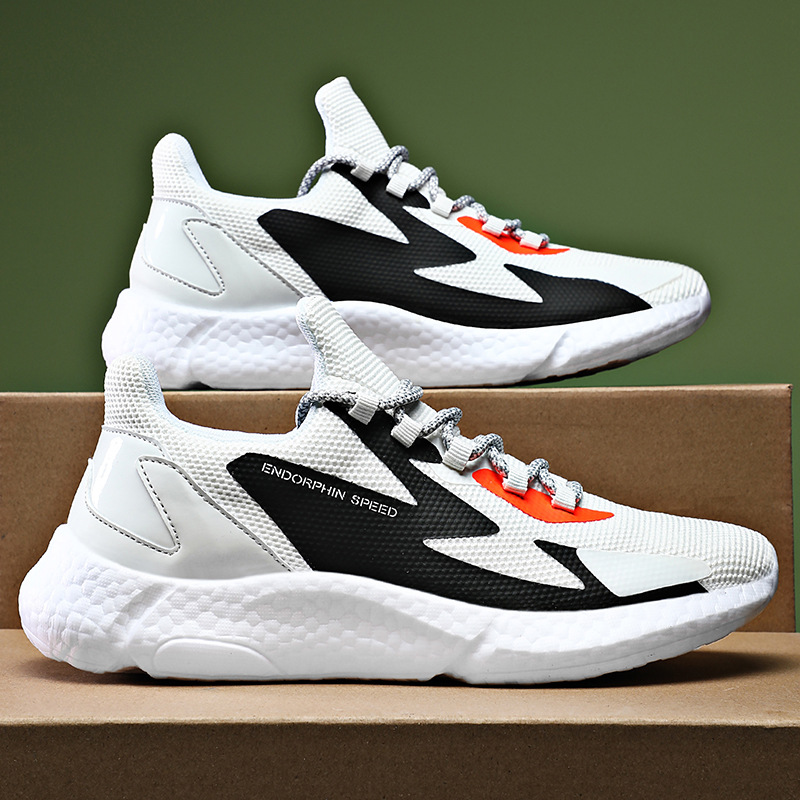Breathable Flying Woven Sneakers Popcorn Running Shoes Men 8 Breathable Flying Woven Sneakers Popcorn Running Shoes Men