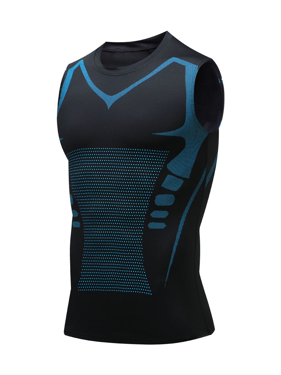 Men's Exercise Workout Quick-drying Breathable Slim Fit Tight Stretch Vest 12 Men's Exercise Workout Quick-drying Breathable Slim Fit Tight Stretch Vest