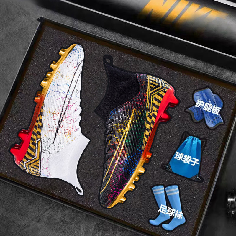 High-top Soccer Shoes Gold Plated Bottom Training Shoes Middle School Student Artificial Grass Sneaker Male 15 High-top Soccer Shoes Gold Plated Bottom Training Shoes Middle School Student Artificial Grass Sneaker Male