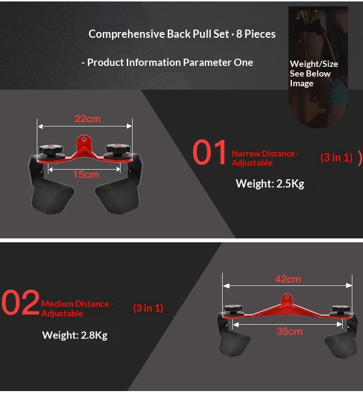 New Adjustable Back-Stretching Device 8-Piece Set With Adjustable Handles 53 New Adjustable Back-Stretching Device 8-Piece Set With Adjustable Handles