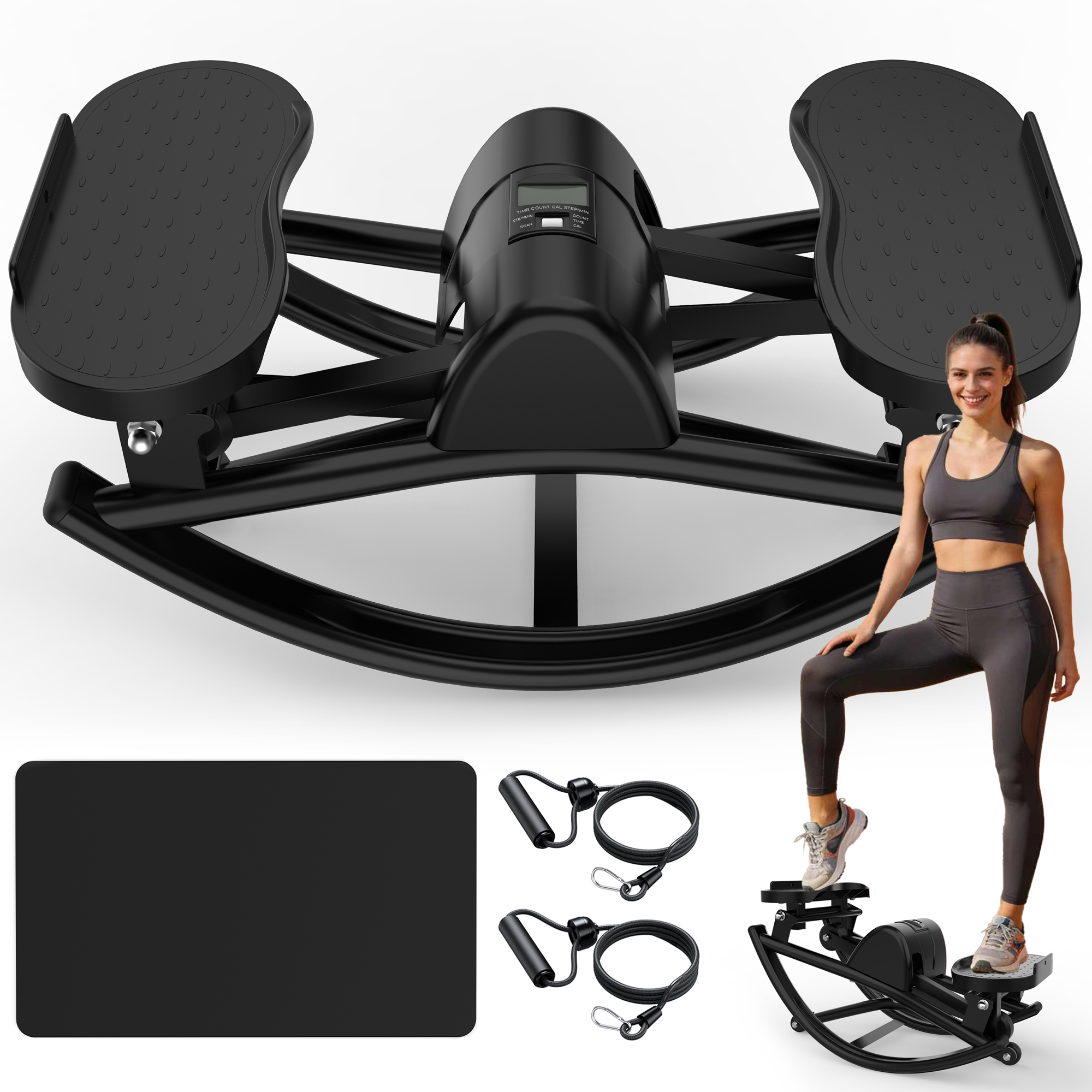 Lateral Stepper Exercise Machine – Stair Stepper with Resistance Bands & LCD Monitor 24 Lateral Stepper Exercise Machine – Stair Stepper with Resistance Bands & LCD Monitor