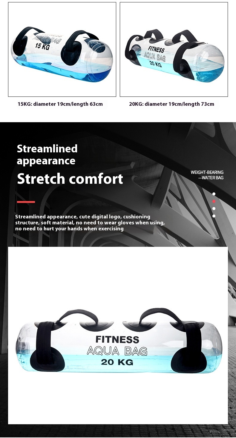 Transparent Cylindrical Weight-bearing Fitness Water Dumbbell 11 Transparent Cylindrical Weight-bearing Fitness Water Dumbbell