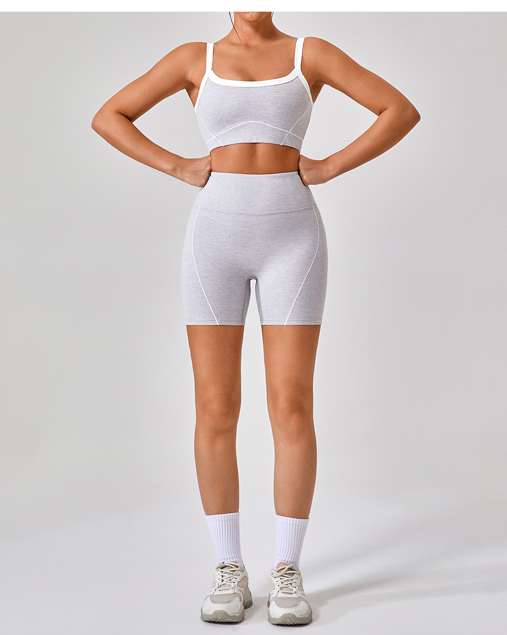 Outdoor Sports Yoga Suits Women's Spaghetti Strap Contrast Color Fitness Set Outfits 48 Outdoor Sports Yoga Suits Women's Spaghetti Strap Contrast Color Fitness Set Outfits