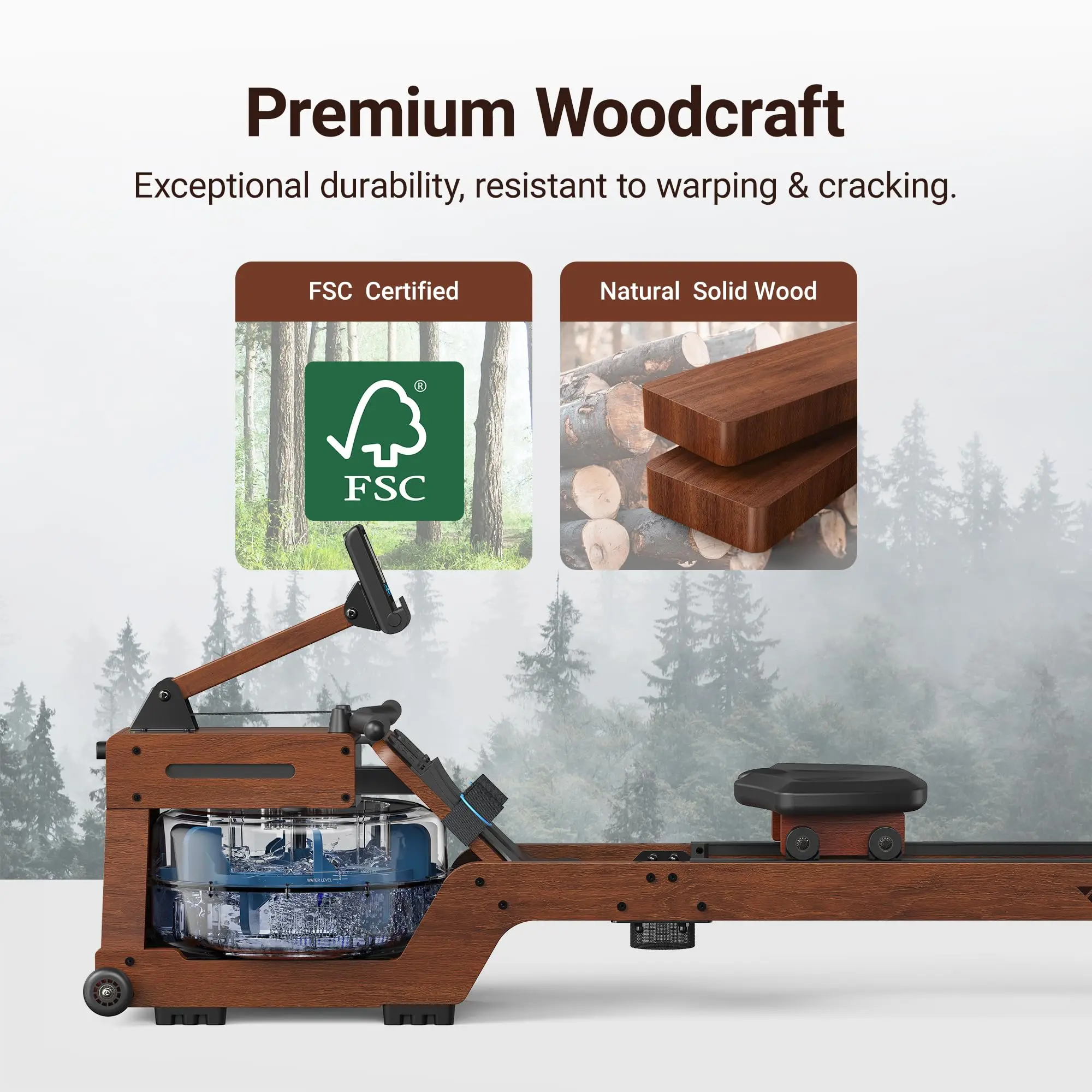 Water Rowing Machine – Solid Wood Design with Bluetooth Monitor & Upgraded Seat Cushion 23 Water Rowing Machine – Solid Wood Design with Bluetooth Monitor & Upgraded Seat Cushion