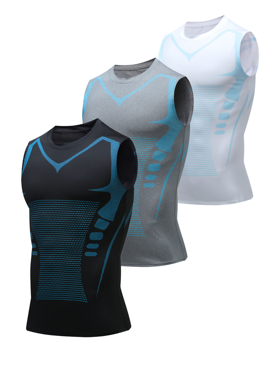 Men's Exercise Workout Quick-drying Breathable Slim Fit Tight Stretch Vest 34 Men's Exercise Workout Quick-drying Breathable Slim Fit Tight Stretch Vest
