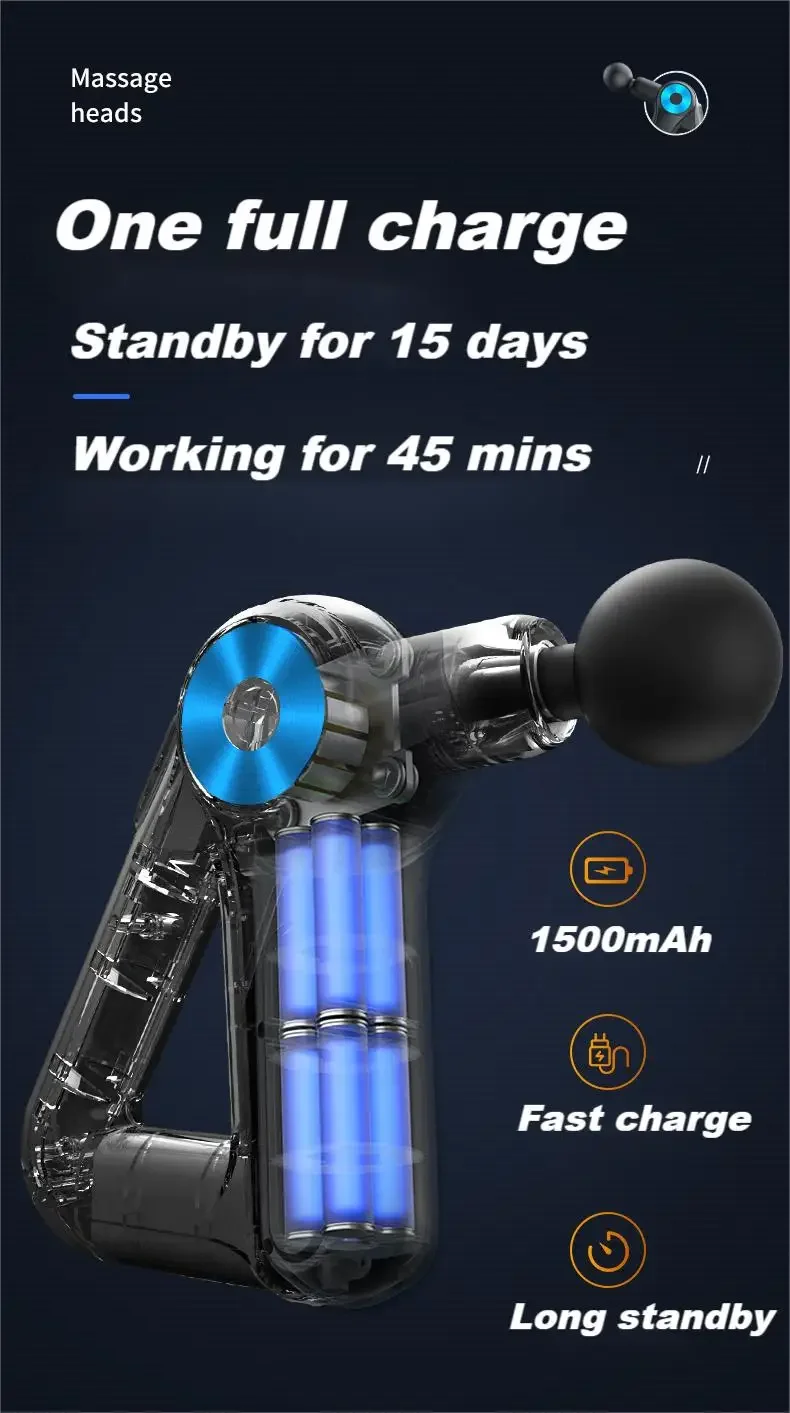 Professional Massage Gun – 9 Heads & 9 Gears for Total Body Relief 30 Professional Massage Gun – 9 Heads & 9 Gears for Total Body Relief