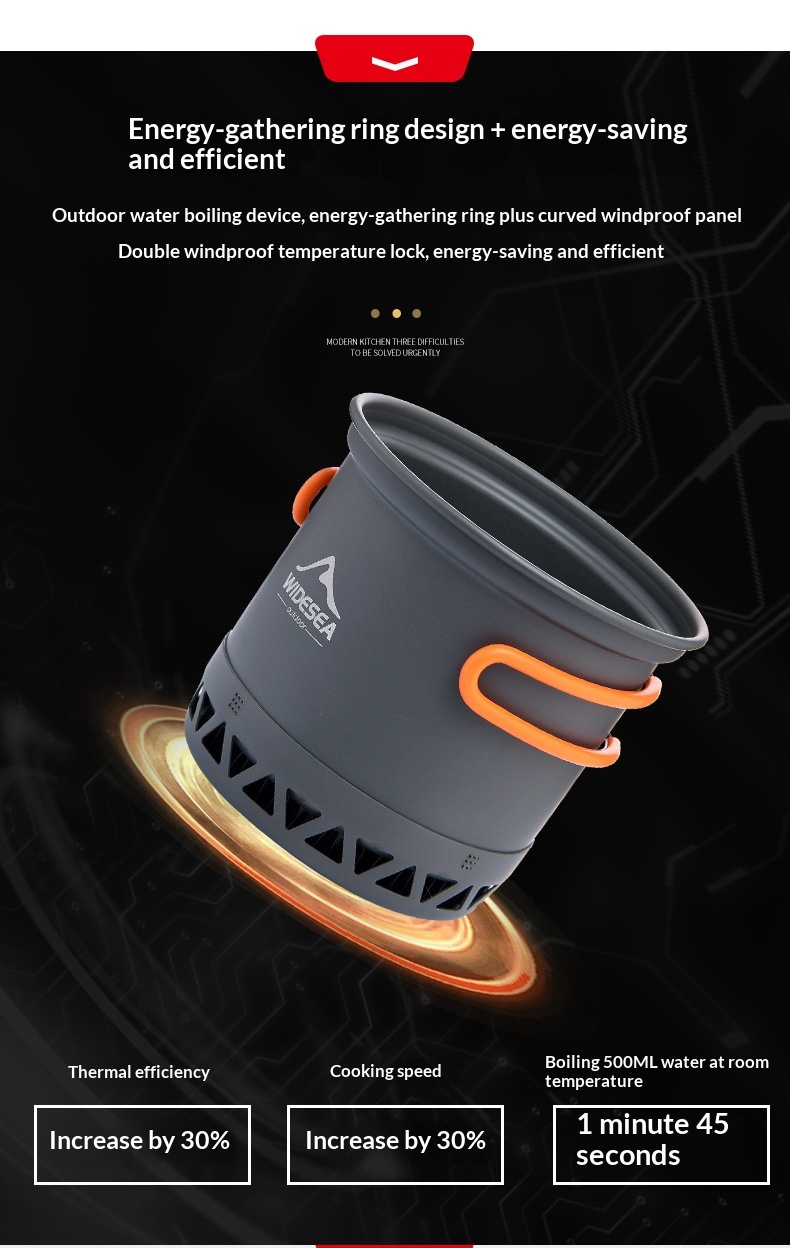 Widesea Outdoor Cookware Set Heat-Collecting Energy-Boosting Camping Cooking Gear 6 Widesea Outdoor Cookware Set Heat-Collecting Energy-Boosting Camping Cooking Gear