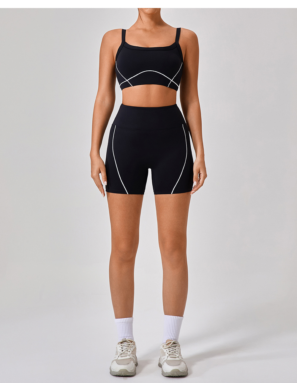 Outdoor Sports Yoga Suits Women's Spaghetti Strap Contrast Color Fitness Set Outfits 54 Outdoor Sports Yoga Suits Women's Spaghetti Strap Contrast Color Fitness Set Outfits