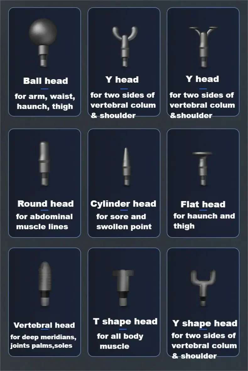 Professional Massage Gun – 9 Heads & 9 Gears for Total Body Relief 13 Professional Massage Gun – 9 Heads & 9 Gears for Total Body Relief