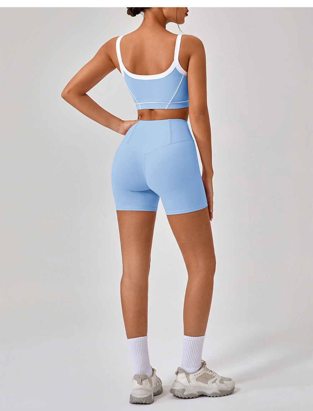 Outdoor Sports Yoga Suits Women's Spaghetti Strap Contrast Color Fitness Set Outfits 51 Outdoor Sports Yoga Suits Women's Spaghetti Strap Contrast Color Fitness Set Outfits