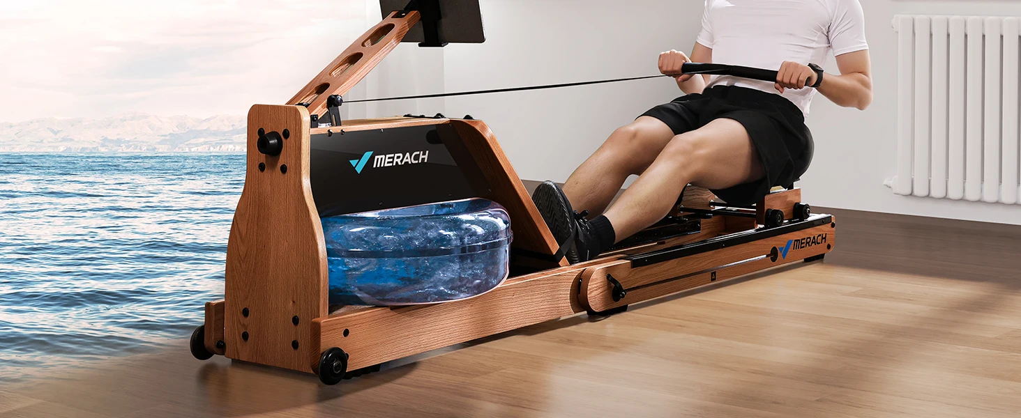 Foldable Wooden Water Rowing Machine – Electromagnetic Resistance with MERACH Go App & Lifetime Membership 3 Foldable Wooden Water Rowing Machine – Electromagnetic Resistance with MERACH Go App & Lifetime Membership