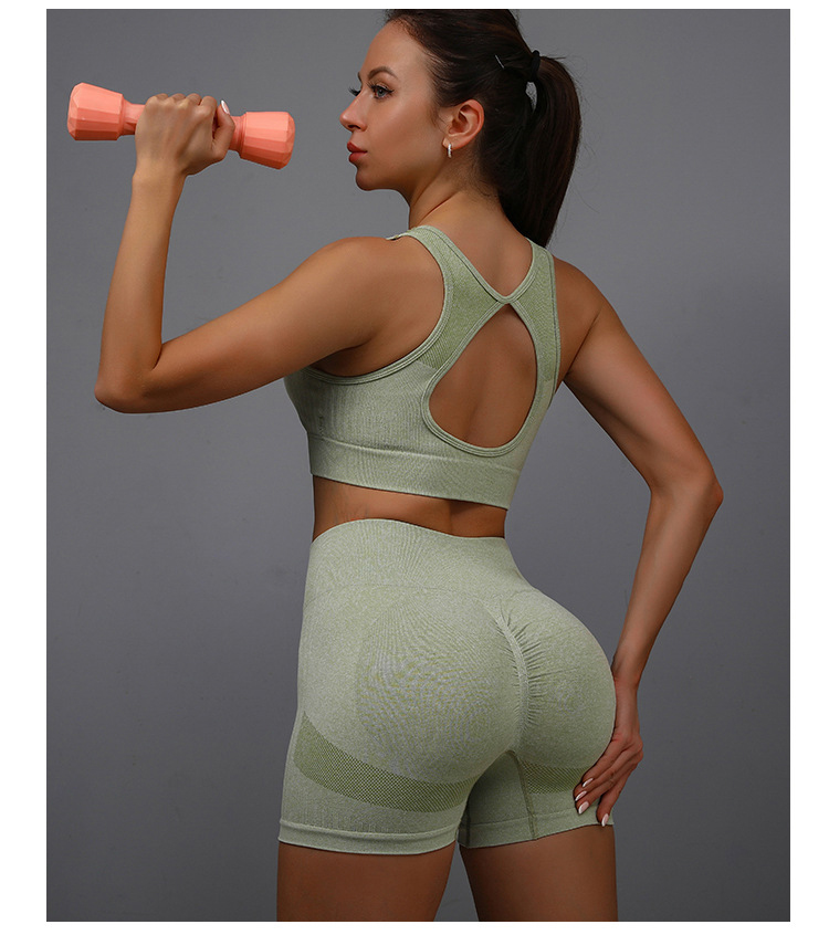 2pcs Sports Fitness Yoga Suit Breathable Hip-lifting Shorts And Hollow Out Back Bra Womens Clothing 24 2pcs Sports Fitness Yoga Suit Breathable Hip-lifting Shorts And Hollow Out Back Bra Womens Clothing