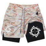 Fitness Eddy™ Axis 2-in-1 Running Shorts – Rotating Pattern Print Breathable Summer Workout Layer with Phone Pocket - Image 3