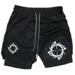 Fitness Eddy™ Axis 2-in-1 Running Shorts – Rotating Pattern Print Breathable Summer Workout Layer with Phone Pocket - Image 2