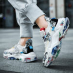 Breathable Fly Woven Mesh Shoes Men's Daddy Shoes Popcorn Running Sneakers - Image 5