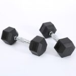 Fitness Hexagonal Rubberized Fixed Dumbbell - Image 5