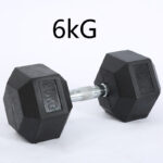 Fitness Hexagonal Rubberized Fixed Dumbbell - Image 9