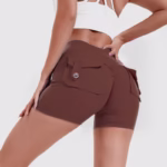 High Waist Hip Lifting Shorts With Pockets - Image 8