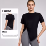 New Yoga Wear Short Sleeve Split Breathable Exercise Top - Image 8