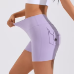 High Waist Hip Lifting Shorts With Pockets - Image 7