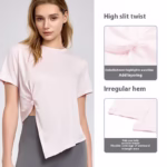 New Yoga Wear Short Sleeve Split Breathable Exercise Top - Image 3