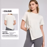 New Yoga Wear Short Sleeve Split Breathable Exercise Top - Image 7