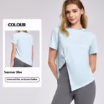 New Yoga Wear Short Sleeve Split Breathable Exercise Top - Image 5