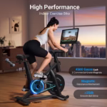 Low Noise Exercise Bike – Stationary Bike with Tablet Mount & Exclusive App for Weight Loss