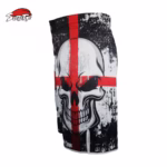 Black MMA Boxing Shorts – Skull Print Cotton Training Shorts for Kickboxing & Muay Thai - Image 4
