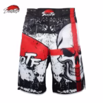 Black MMA Boxing Shorts – Skull Print Cotton Training Shorts for Kickboxing & Muay Thai - Image 2