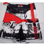 Black MMA Boxing Shorts – Skull Print Cotton Training Shorts for Kickboxing & Muay Thai - Image 5