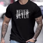 Never Give Up Printed T-shirt - Image 3