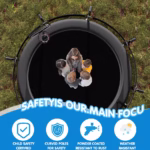 12 FT TRAMPOLINE BLACK PUMPKIN-STYLE SAFETY NET WITH BASKETBALL HOOP - Image 6