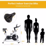 Stationary Bikes For Home Spin Indoor Exercise Bike With LCD Monitor And Comfortable Seat Cushion For Home Gym Cardio Fitness Training - Image 2